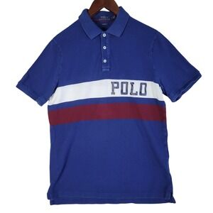 Polo Ralph Lauren Rugby Men's Medium Polo Shirt Classic Fit Big Pony Spell Out